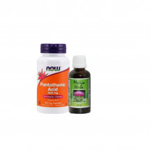 Stress Combo (Now Foods Pantothenic Acid 500 mg - 100 Vegetable Capsules & Hops ( Humulus Lupulus) drops - 50ml)